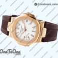 Реплика часов Patek Philippe Nautilus 5711/1R Top-tier Копия один в один White Textured Dial Rubber Strap 324CS V5