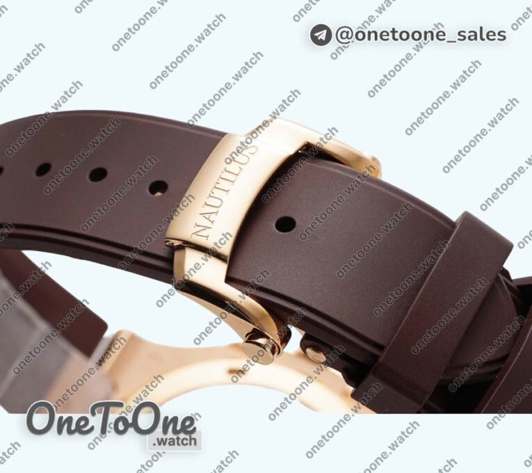 Реплика часов Patek Philippe Nautilus 5711/1R Top-tier Копия один в один White Textured Dial Rubber Strap 324CS V5