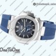 Реплика часов Patek Philippe Nautilus 5726 Complicated Stainless steel Top-tier Копия один в один Blue Textured Dial Rubber Strap