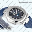 Реплика часов Patek Philippe Nautilus 5726 Complicated Stainless steel Top-tier Копия один в один Blue Textured Dial Rubber Strap