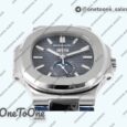 Реплика часов Patek Philippe Nautilus 5726 Complicated Stainless steel Top-tier Копия один в один Blue Textured Dial Rubber Strap