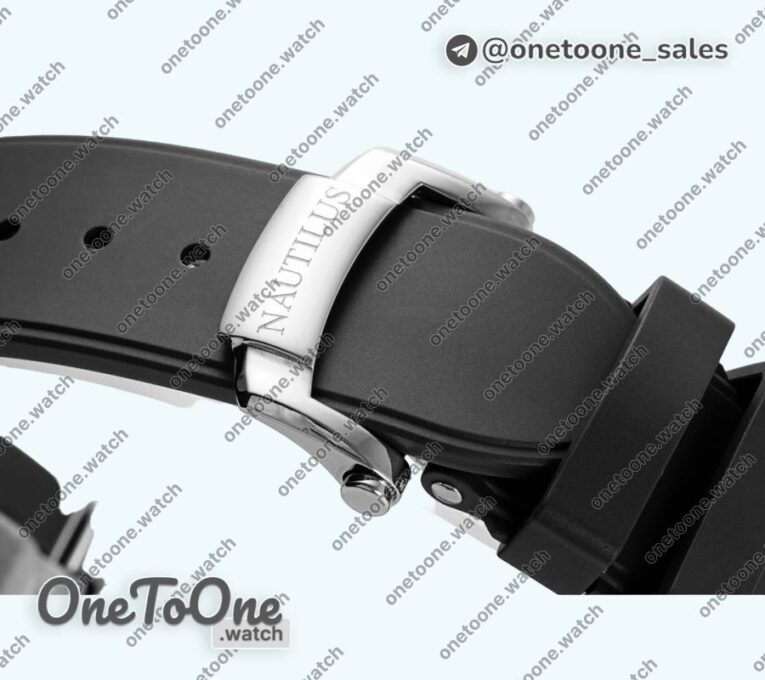 Реплика часов Patek Philippe Nautilus 5726 Complicated Stainless steel Top-tier Копия один в один White Textured Dial Rubber Strap