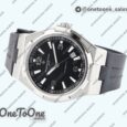 Реплика часов Vacheron Constantin Overseas 47040 Stainless steel Top-tier Копия один в один Black Textured Dial Rubber Strap