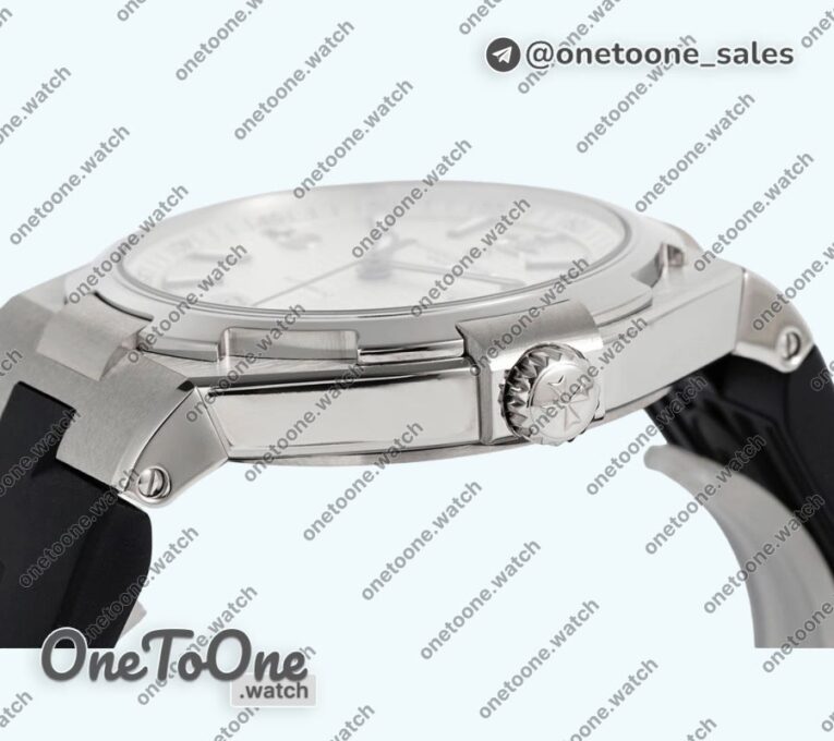 Реплика часов Vacheron Constantin Overseas 47040 Stainless steel Top-tier Копия один в один White Textured Dial Rubber Strap