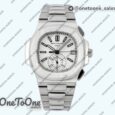 Реплика часов Patek Philippe Nautilus 5980 Stainless steel Top-tier Копия один в один White Dial on Stainless steel Bracelet -520