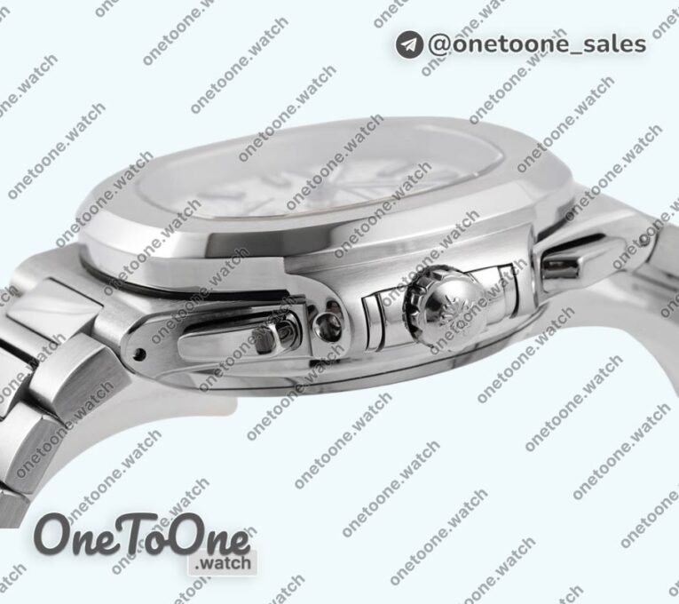 Реплика часов Patek Philippe Nautilus 5980 Stainless steel Top-tier Копия один в один White Dial on Stainless steel Bracelet -520