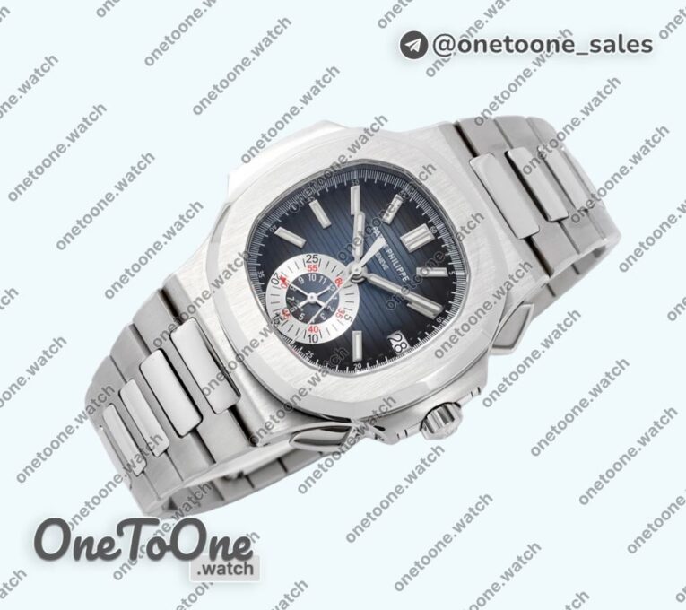 Реплика часов Patek Philippe Nautilus 5980 Stainless steel Top-tier Копия один в один Blue Dial on Stainless steel Bracelet -520