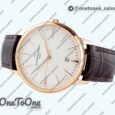 Реплика часов Vacheron Constantin Patrimony Date Rose gold Top-tier Копия один в один White Dial Leather Strap MIYOTA 9015