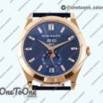Реплика часов Patek Philippe Annual Calendar Moonphase 5396 Rose gold Top-tier Копия один в один Blue Dial T Crystal Markers Leather Strap