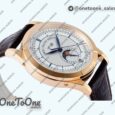 Реплика часов Patek Philippe Annual Calendar Moonphase 5396 Rose gold Top-tier Копия один в один White/Blue Dial on Brown Leather Strap