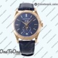 Реплика часов Patek Philippe Annual Calendar Moonphase 5396 Rose gold Top-tier Копия один в один Blue Dial on Blue Leather Strap