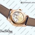 Реплика часов Patek Philippe Annual Calendar Moonphase 5396 Rose gold Top-tier Копия один в один Blue Dial on Blue Leather Strap
