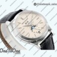 Реплика часов Patek Philippe Annual Calendar Moonphase 5396 Stainless steel Top-tier Копия один в один White Dial Leather Strap
