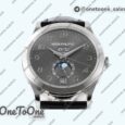 Реплика часов Patek Philippe Annual Calendar Moonphase 5396 Stainless steel Top-tier Копия один в один Grey Dial Leather Strap