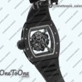 Реплика часов Richard Mille 055 Black Ceramic Top-tier Копия один в один Skeleton Dial White Inner Bezel Rubber Strap NH05