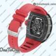 Реплика часов Richard Mille 055 PT Carbon Top-tier Копия один в один Skeleton Dial Red Inner Bezel Rubber Strap NH05
