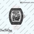 Реплика часов Richard Mille 055 PT Carbon Top-tier Копия один в один Skeleton Dial White Inner Bezel Rubber Strap NH05