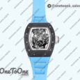 Реплика часов Richard Mille 055 PT Carbon Top-tier Копия один в один Skeleton Dial White Inner Bezel Rubber Strap NH05