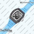 Реплика часов Richard Mille 055 PT Carbon Top-tier Копия один в один Skeleton Dial White Inner Bezel Rubber Strap NH05