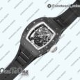 Реплика часов Richard Mille 055 PT Carbon Top-tier Копия один в один Skeleton Dial White Inner Bezel Rubber Strap NH05