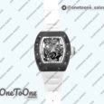Реплика часов Richard Mille 055 PT Carbon Top-tier Копия один в один Skeleton Dial White Inner Bezel Rubber Strap NH05