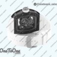 Реплика часов Richard Mille 055 PT Carbon Top-tier Копия один в один Skeleton Dial White Inner Bezel Rubber Strap NH05