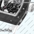 Реплика часов Richard Mille 055 PT Carbon Top-tier Копия один в один Skeleton Dial White Inner Bezel Rubber Strap NH05