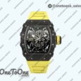 Реплика часов Richard Mille 035-02 Rafael Nadal PT Carbon Skeleton Dial Yellow Rubber Strap NH06