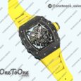 Реплика часов Richard Mille 035-02 Rafael Nadal PT Carbon Skeleton Dial Yellow Rubber Strap NH06