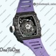 Реплика часов Richard Mille 035-02 Rafael Nadal PT Carbon Skeleton Dial Purple Rubber Strap NH06