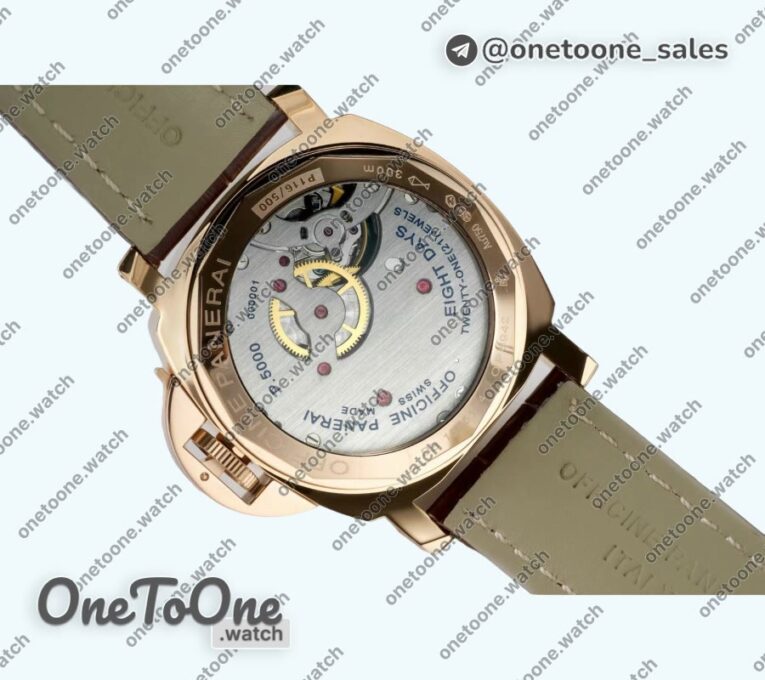 Реплика часов Panerai PAM 511 Rose gold Top-tier Копия один в один Brown Leather Strap Strap P5000