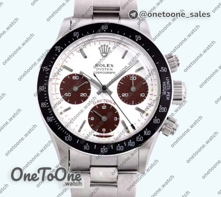 Реплика часов Rolex Daytona 6263 Black Bezel Stainless steel White Dial Red Sundials Asian 7750
