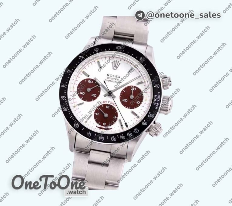 Реплика часов Rolex Daytona 6263 Black Bezel Stainless steel White Dial Red Sundials Asian 7750