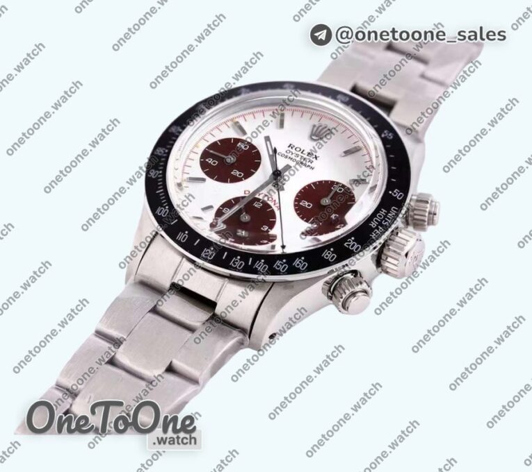 Реплика часов Rolex Daytona 6263 Black Bezel Stainless steel White Dial Red Sundials Asian 7750