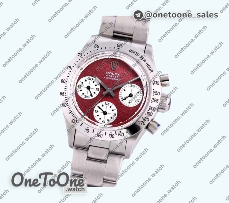 Реплика часов Rolex Daytona 6263 Stainless steel Bezel Stainless steel Case Red Dial Asian 7750