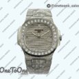 Реплика часов Patek Philippe Nautilus Jumbo 5711 Stainless steel Full Paved Diamonds Dial Case and Bracelet Square Diamonds Bezel