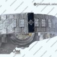 Реплика часов Patek Philippe Nautilus Jumbo 5711 Stainless steel Full Paved Diamonds Dial Case and Bracelet Square Diamonds Bezel