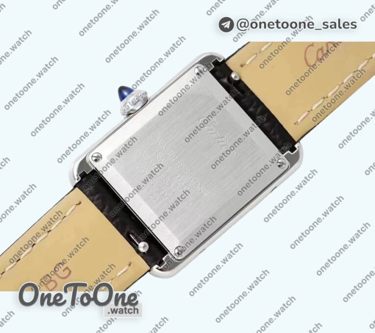 Реплика часов Cartier Tank Must Stainless steel White Dial Leather Strap Swiss Quartz