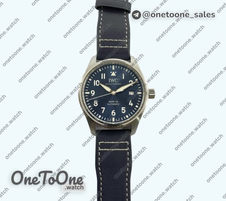 Реплика часов Iwc Mark XX IW328203 Top-tier Копия один в один Blue Dial on Blue Leather Strap V7F Asian ET