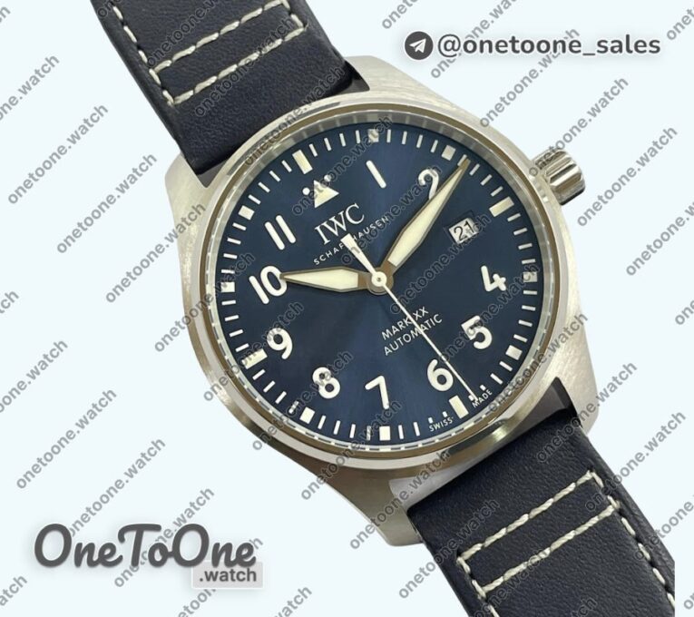 Реплика часов Iwc Mark XX IW328203 Top-tier Копия один в один Blue Dial on Blue Leather Strap V7F Asian ET