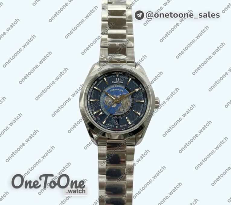 Реплика часов Omega Aqua Terra 150m T Worldtimer 43mm Stainless steel Bracelet