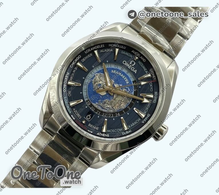 Реплика часов Omega Aqua Terra 150m T Worldtimer 43mm Stainless steel Bracelet