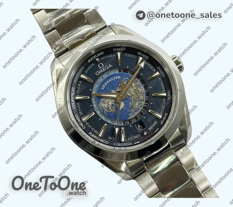 Реплика часов Omega Aqua Terra 150m T Worldtimer 43mm Stainless steel Bracelet