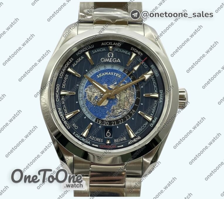 Реплика часов Omega Aqua Terra 150m T Worldtimer 43mm Stainless steel Bracelet
