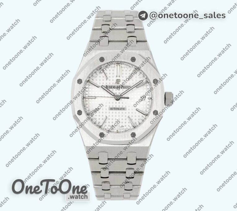 Реплика часов Audemars Piguet Royal Oak 37mm 15450 Stainless steel Case White Dial Bracelet
