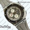 Реплика часов Audemars Piguet Royal Oak Offshore 44mm Stainless steel Ceramic Bezel Top-tier Копия один в один Gray Dial on Rubber Strap