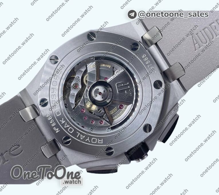 Реплика часов Audemars Piguet Royal Oak Offshore 44mm Stainless steel Ceramic Bezel Top-tier Копия один в один Gray Dial on Rubber Strap