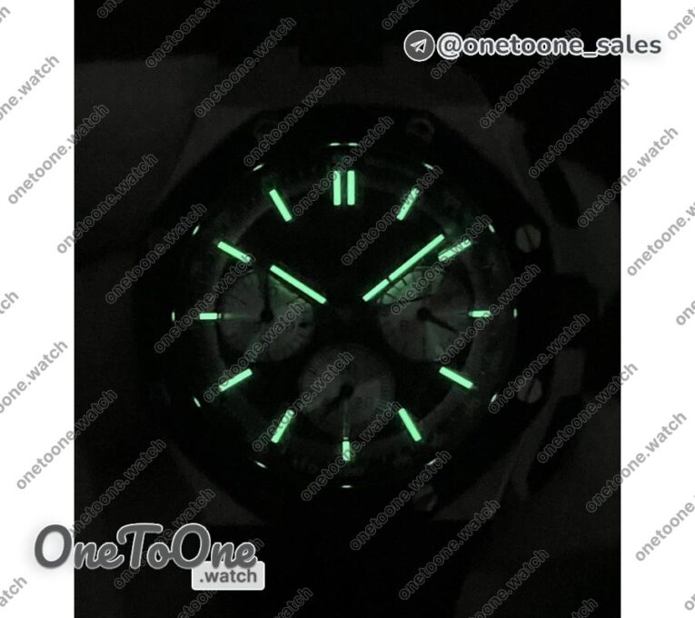 Реплика часов Audemars Piguet Royal Oak Offshore 26240 Stainless steel Black Ceramic Bezel Top-tier Копия один в один Black/Silver Dial on Black Rubber Strap