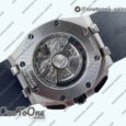 Реплика часов Audemars Piguet Royal Oak Offshore 26240 Stainless steel Black Ceramic Bezel Top-tier Копия один в один Black/Silver Dial on Black Rubber Strap