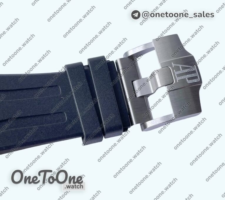 Реплика часов Audemars Piguet Royal Oak Offshore 26240 Stainless steel Black Ceramic Bezel Top-tier Копия один в один Black/Silver Dial on Black Rubber Strap